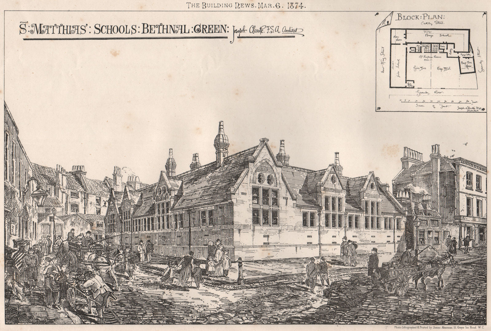St. Matthias' Schools, Bethnal Green; Joseph Clarke F.S.A. Architect 1874